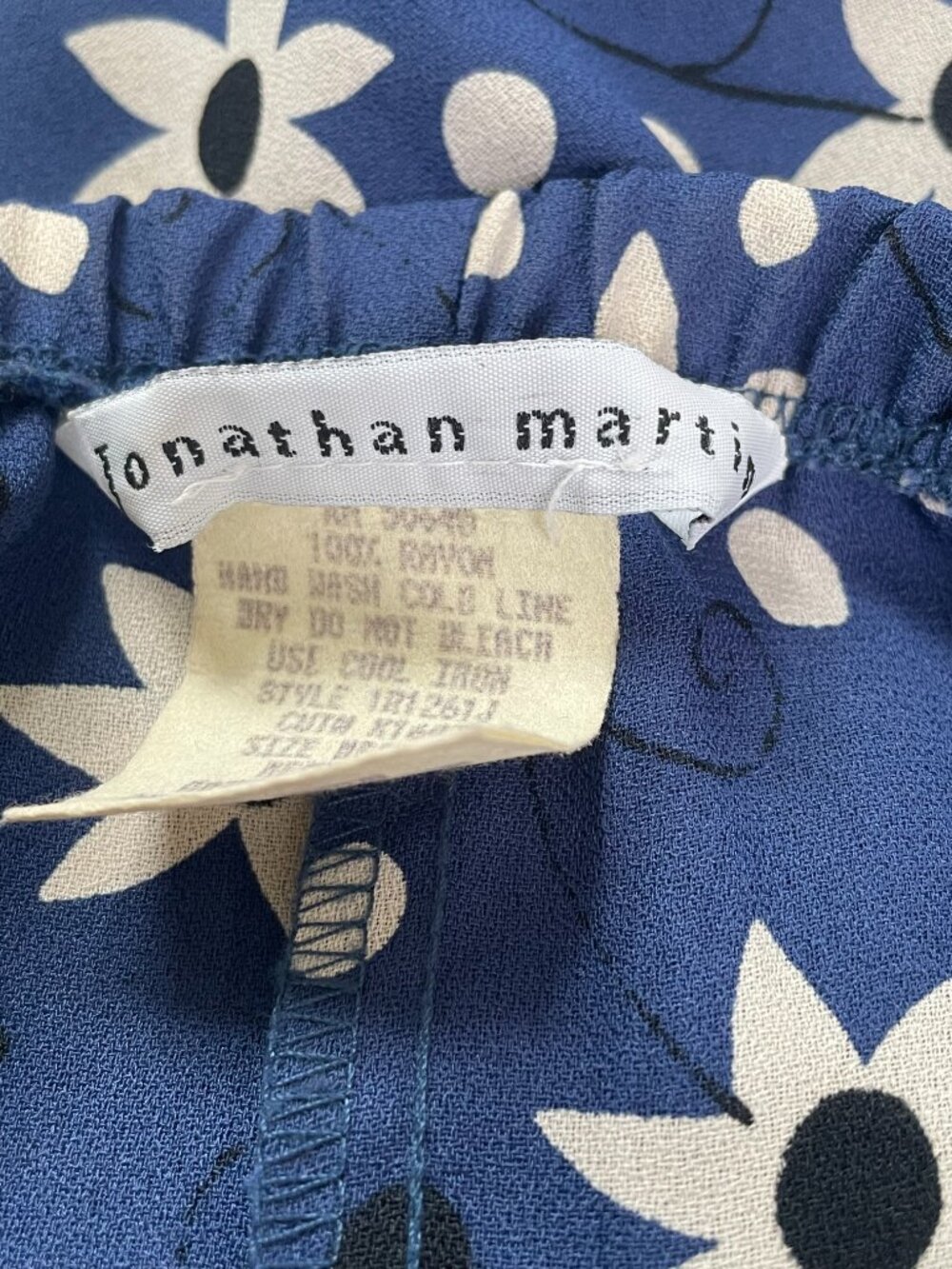 Vintage Jonathan Martin Rayon Floral Button Front Midi Skirt USA Medium - Picture 4 of 11
